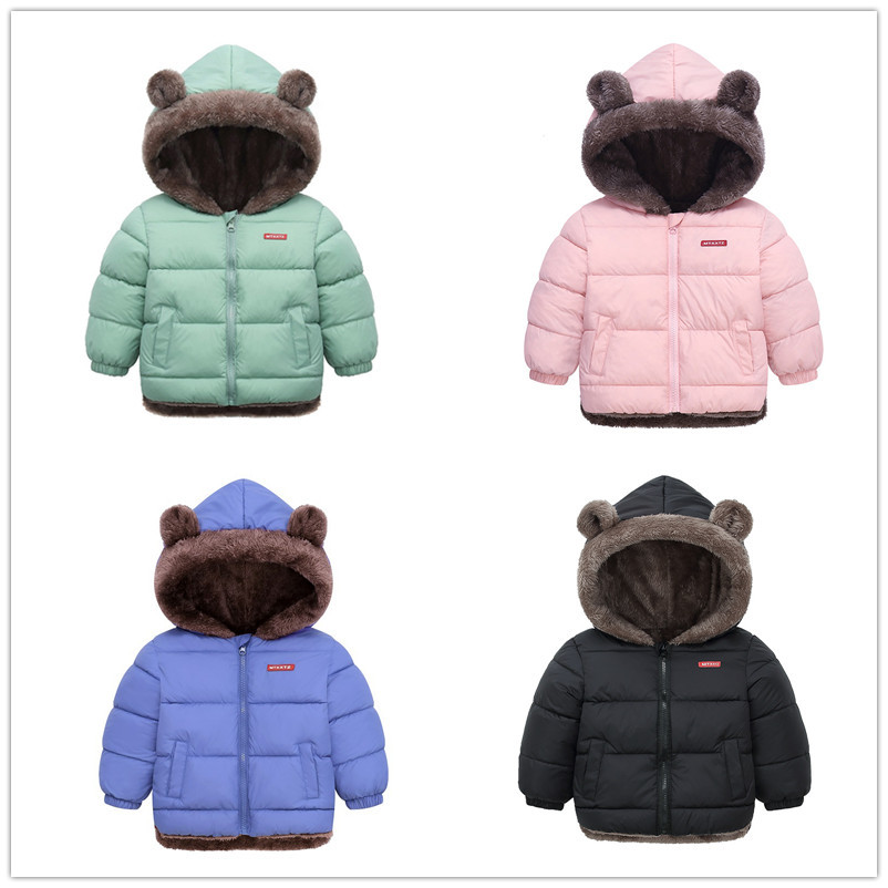 严选外贸童装儿童羽绒棉服宝宝棉衣男童女童加厚儿童卡通加绒外套