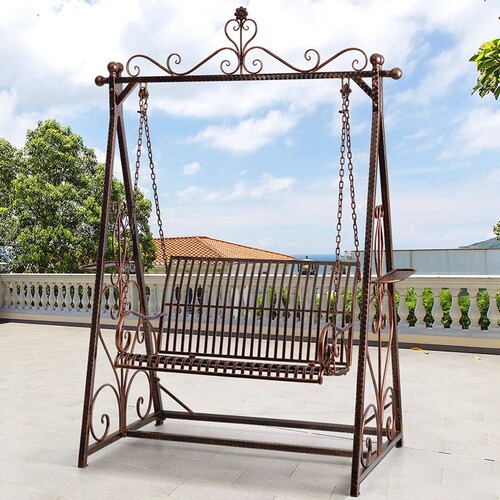 Outdoor hammock balcony swing indoor swing chair double household courtyard wrought iron swing leisure swing chair hammock basket