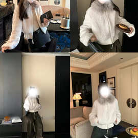 2025新款可可暖冬咩咩'大毛领短款环葆羊羔毛保暖外套女装冬 代发