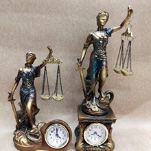 天平女神钟表摆件家具酒吧装饰仿青铜系列树脂工艺品批发零售欧式