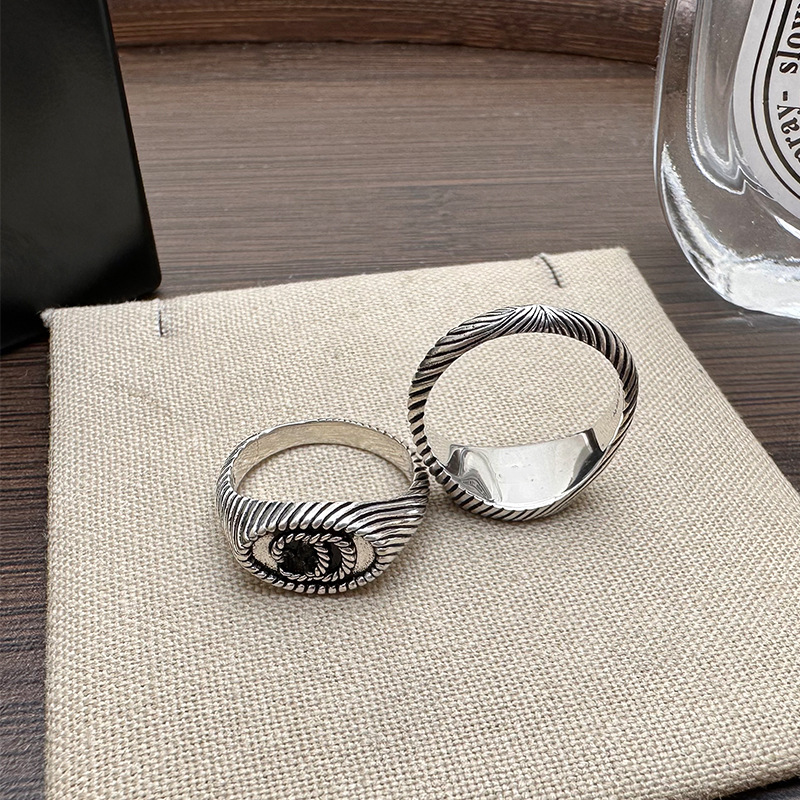 Gujia 925 Silver Oval Twisted Twist Ring...