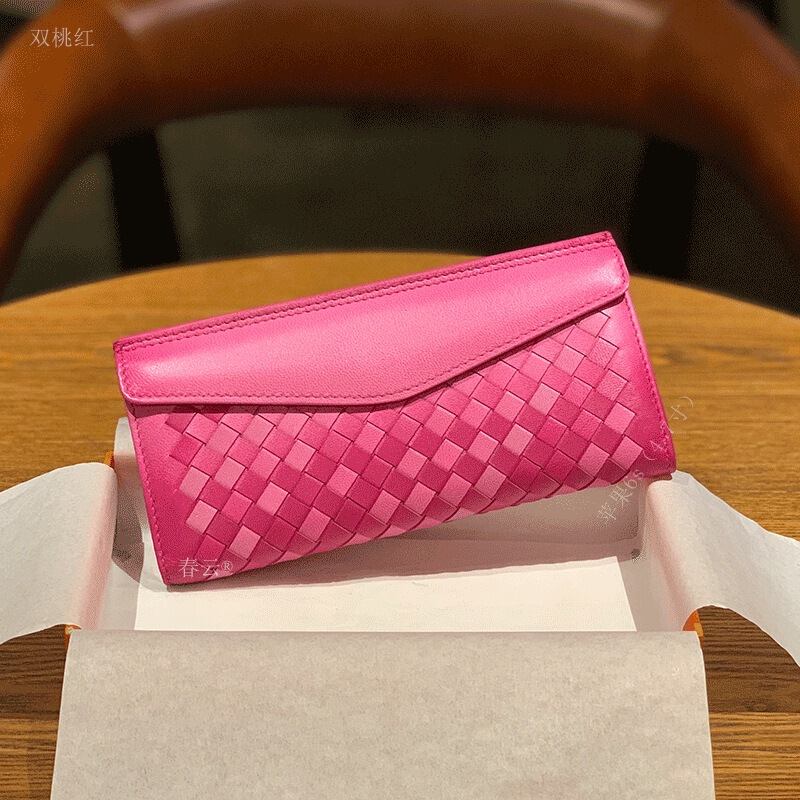 Sheepskin Envelope Bag Woven Wallet Women's Long Foldableing Ultra-Thin Multi-Color Gradient Color Matching Contrast Color 2025 New Style Sheepskin Envelope Bag Woven Wallet Women's Long Foldableing Ultra-Thin Multi-Color Gradient Color Matching Contrast Color 2025 New Style
