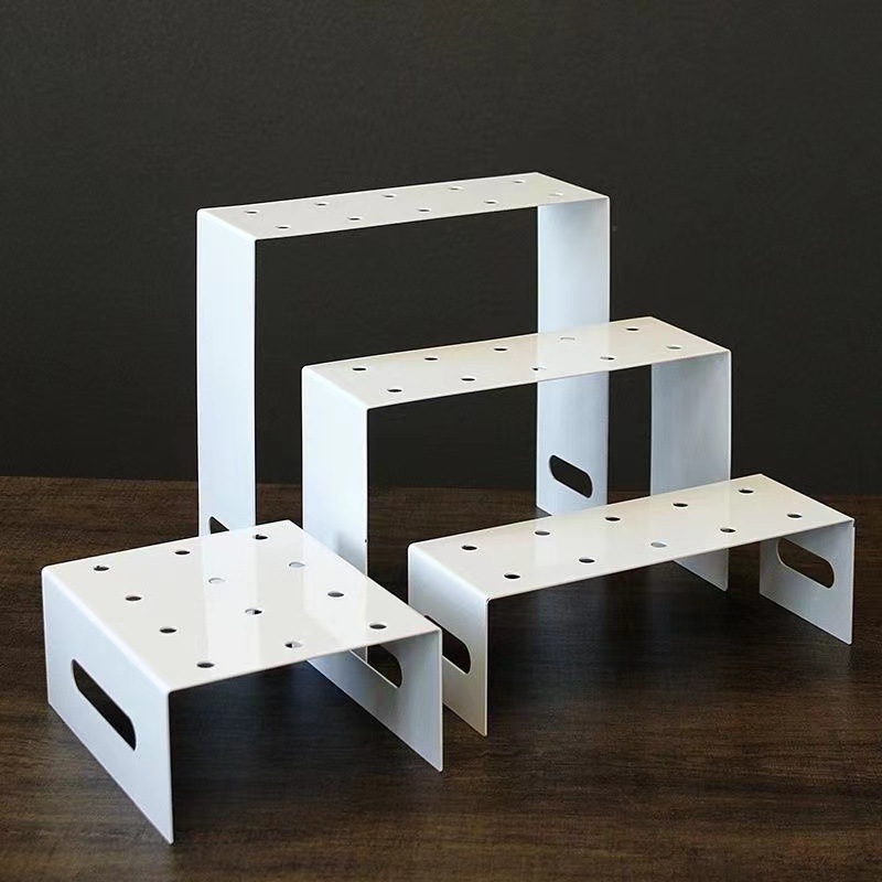 Boda postre Mesa soporte de exhibición de la torta metal blanco empuje música estante escalera soporte de la torta de hierro merienda soporte