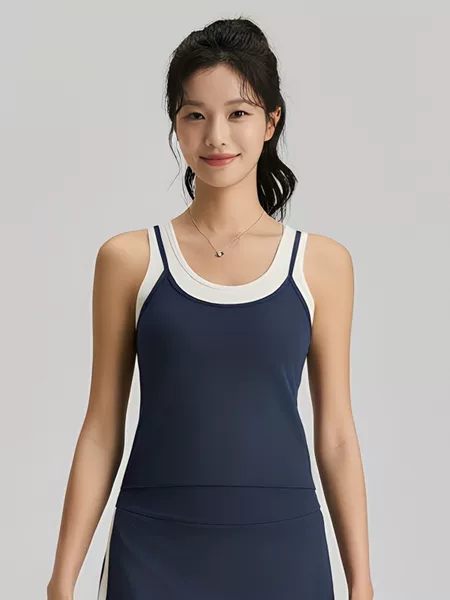 In-Stock Wimbledon Season 26 Summer New Women's Pickleball Top Two-In-One Sports Tennis Vest