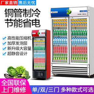 Beverage Cabinet Vertical Refrigerated Double-Door Display Cabinet Single-Door Refrigerator Supermarket Three-Door Fresh-Keeping Commercial Hotel Beer Cabinet