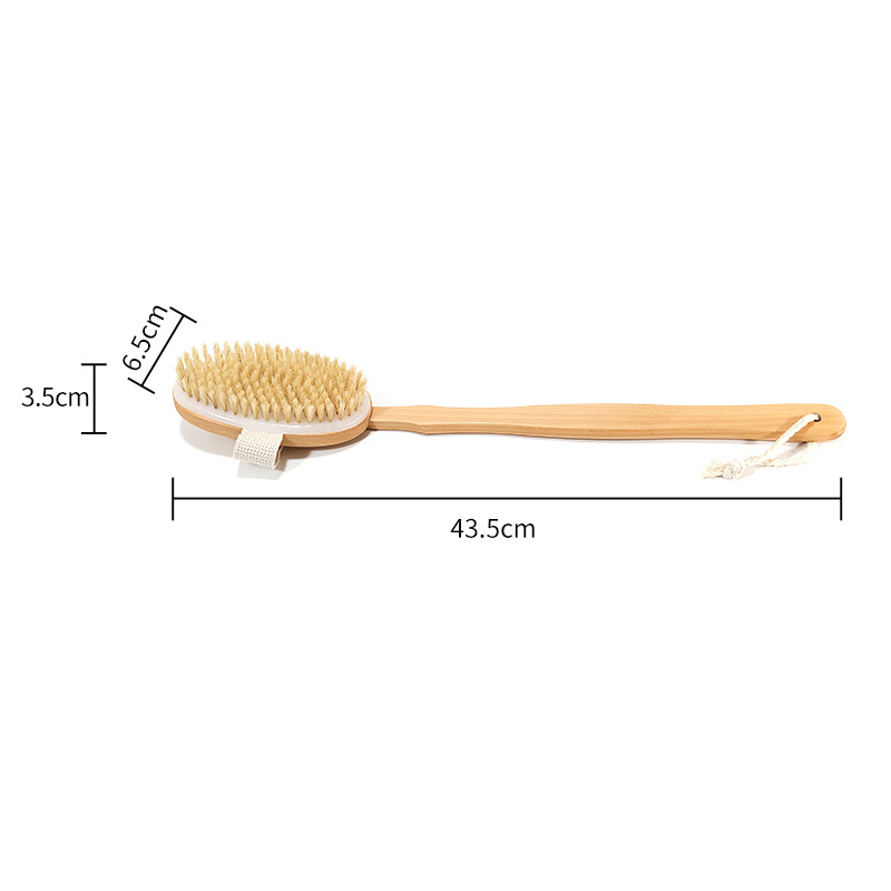 Cepillo de baño de madera maciza de color madera, cepillo de masaje, cepillo de baño, cepillo de baño desmontable de mango largo, cepillo de baño, artefacto de baño, cepillo de espalda