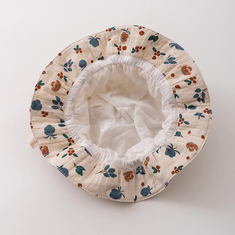 6-24 Meses sombrero de bebé primavera y otoño delgado sombrero de pescador de bebé algodón para salir sombrero de protección solar gran sombrero de tetas