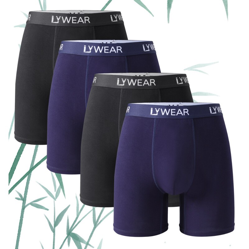 Bamboo Fiber Men's Boxer Briefs with Open Ends, Long Style, Amazon Cross-Border Foreign Trade Exclusive Manufacturer, Direct Sales from Stock, Comfortable Bamboo Fiber Men's Boxer Briefs with Open Ends, Long Style, Amazon Cross-Border Foreign Trade Exclusive Manufacturer, Direct Sales from Stock, Comfortable