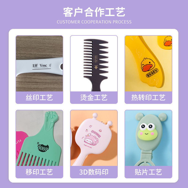 701A flat-toothed pointed-tail stylist comb portable dense-toothed…
