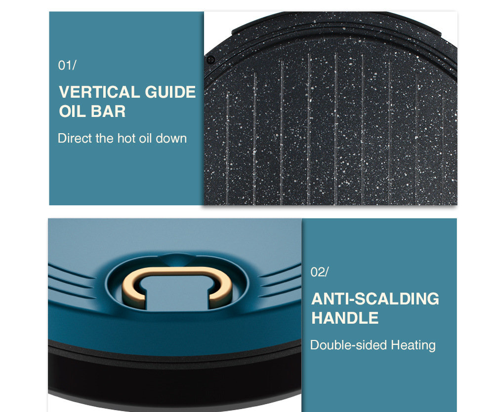 Electric Baking Pan Non-stick Double Sided Heating Pancake Maker_voghion.com