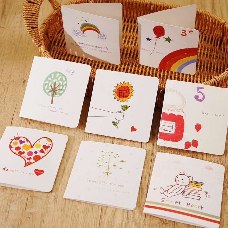 Simple simple drawing greeting card Chinese Valentine's Day baked flower shop birthday thank you card blessing card cross-border wholesale