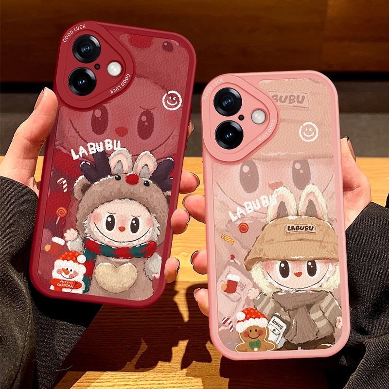 圣诞拉布布适用苹果17Air手机壳iphone15ProMax新款16pro新14羊皮