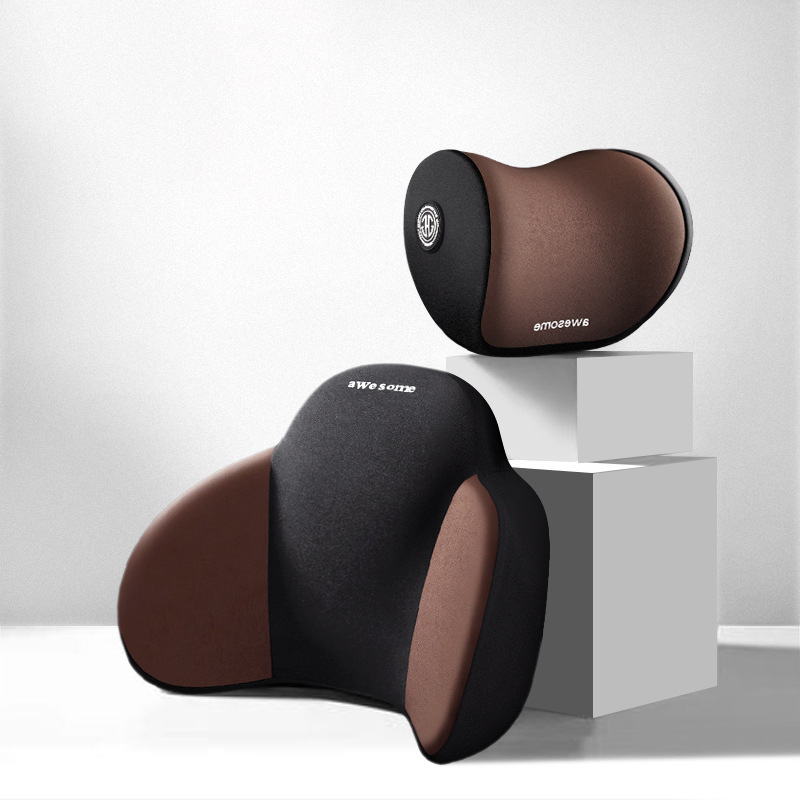 Soporte lumbar del coche almohada lumbar de espuma de memoria cojín lumbar respaldo soporte de la cintura cojín asiento de coche reposacabezas traje