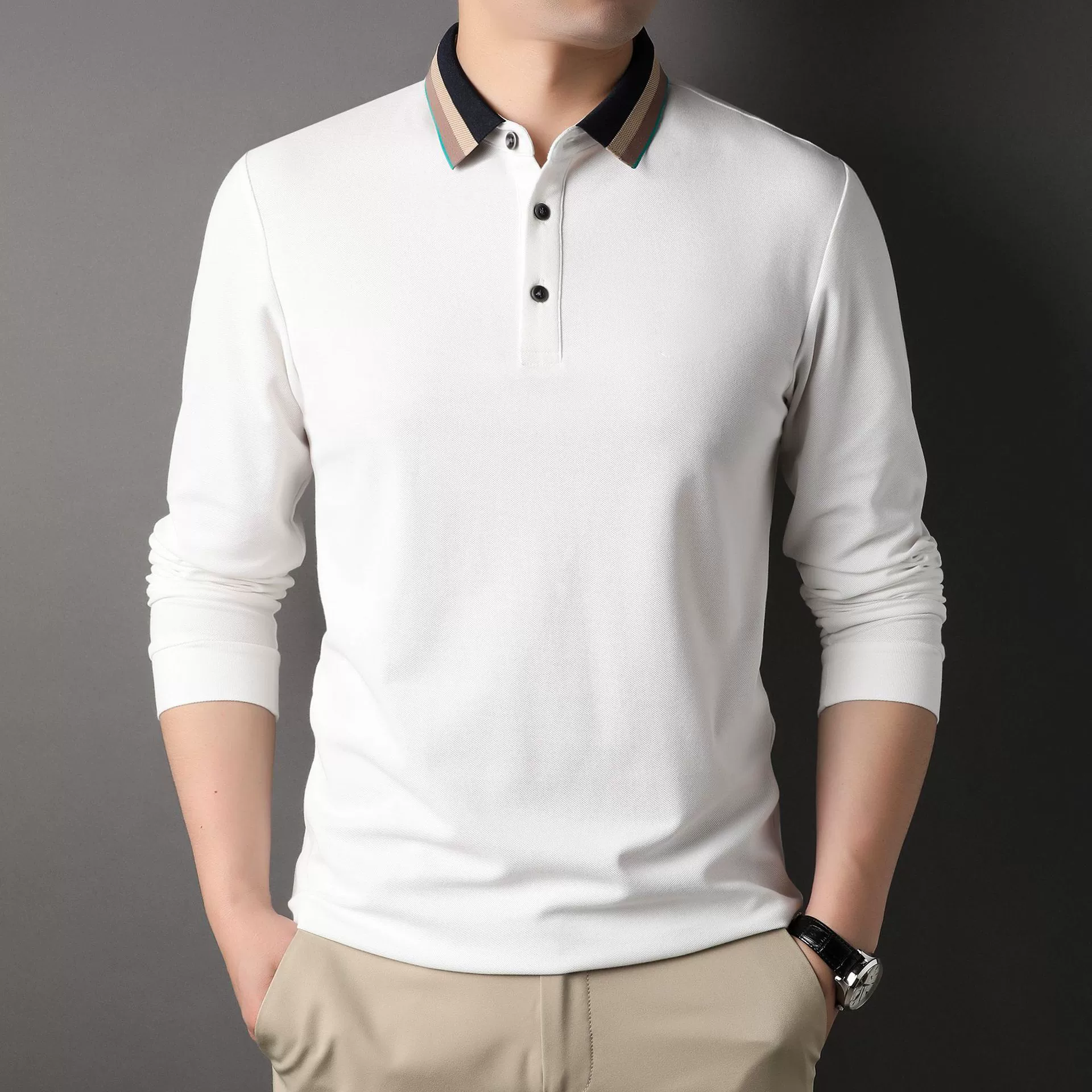 Autumn breathable base body-friendly long-sleeve, polo, Spring/Fall 2025 model