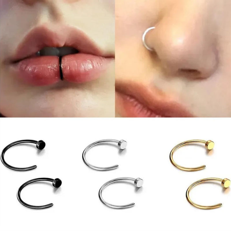 Pointed labret stud close-up product detail
