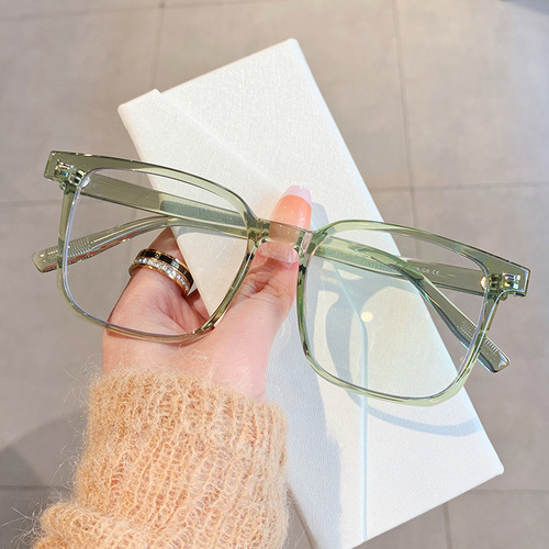 Korean version of women's anti-blue light glasses frame, college style large frame glasses frame, can be matched with myopia fashion transparent glasses MK2198