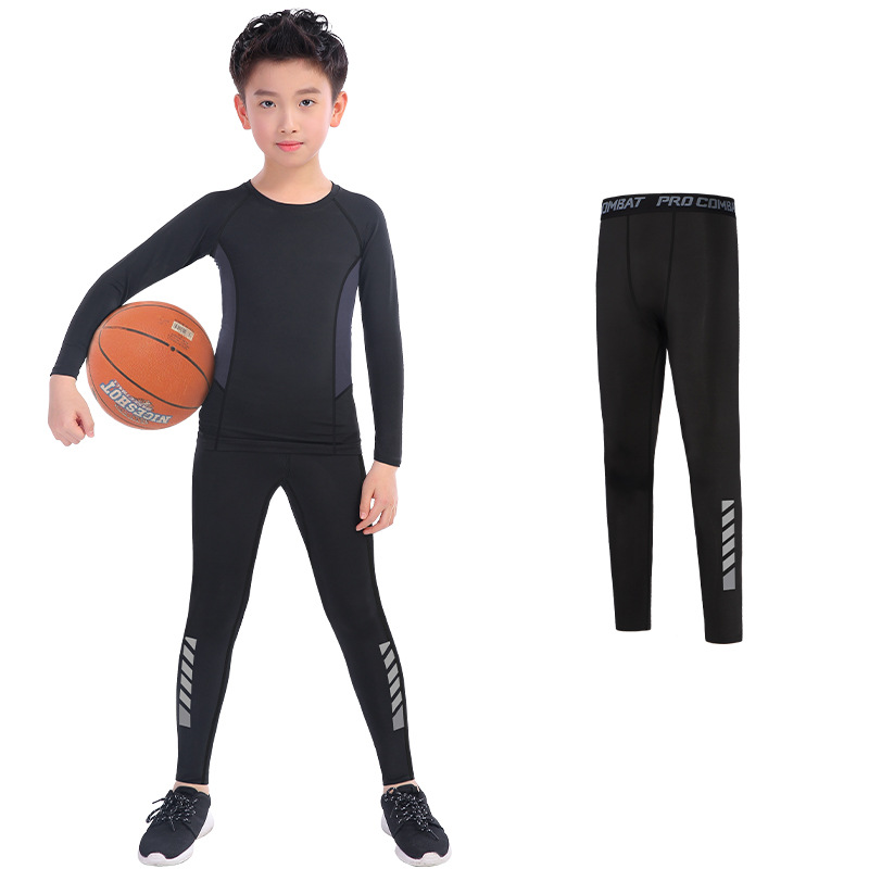 Pantalones de entrenamiento apretados para niños primavera alta velocidad elástica secos pantones de baloncesto transpirables niñas ropa de fútbol inferior