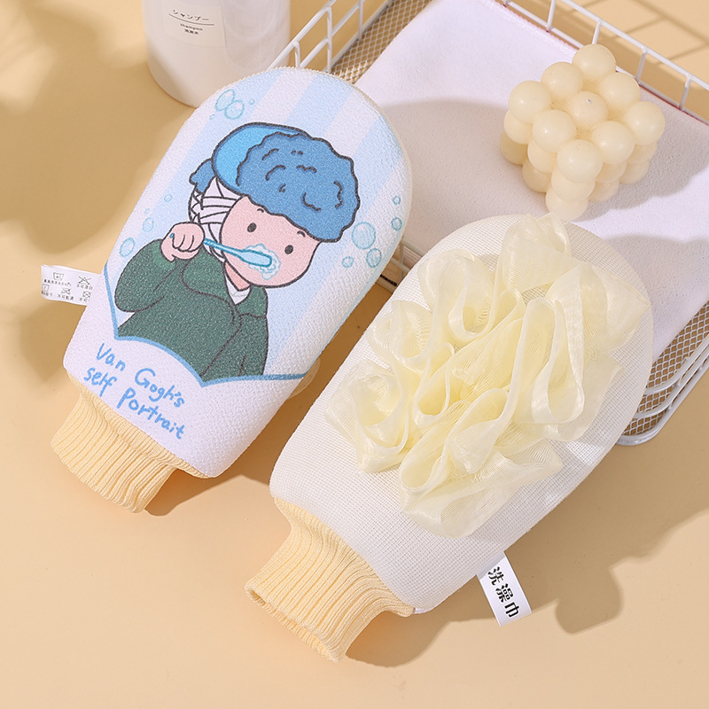 dibujos animados famosos flores de baño de doble cara guantes de goma espumosos para niños chicas lindas gigantes baños de barro baño doméstico bola de baño