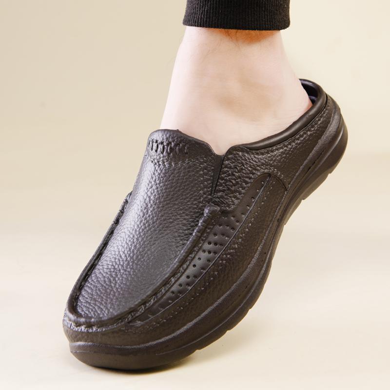 New thick ultra lightweight shock absorber layer cowhide top soft sole breathable business casual leather shoes for men_voghion.com