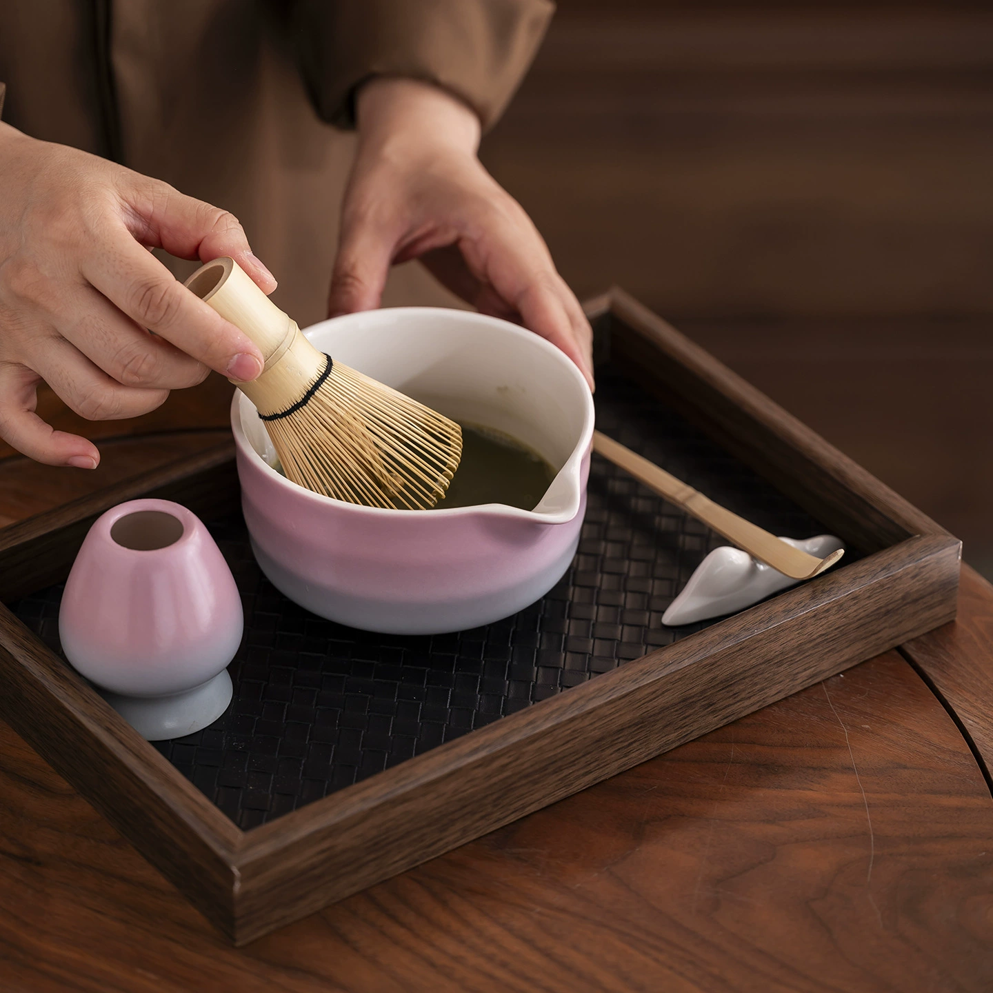 Wavy Ceramic Matcha Tea Set, Chinese-style tea cup and tools kit, multi-style options