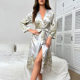 Sling Women's Four Seasons Home Clothes Lace-Up Nightgown Nightgown Two-Piece Set Thin Outer Wear Mid-Length Pajamas suit