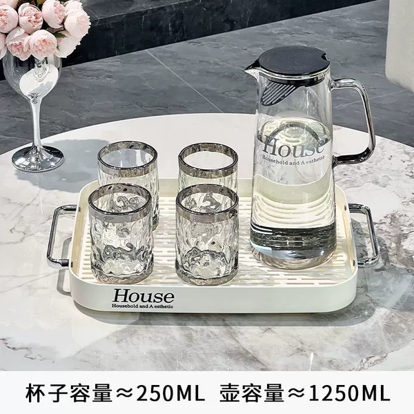 [Silver-plated model] 1 pot, 4 cups + tray--丨The popular model is back