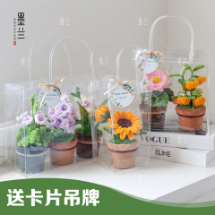透明ギフトバッグツイストスティック小盆栽教師祝日出店卒業シーズンお土産バッグ手作り