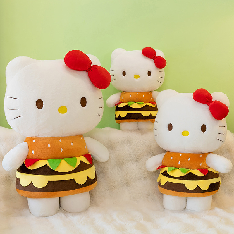 New Burger KT Cat Plush Toy Cute Kitten Food Plush Toy Girls' Birthday Gift Wholesale KT Cat Doll New Burger KT Cat Plush Toy Cute Kitten Food Plush Toy Girls' Birthday Gift Wholesale KT Cat Doll
