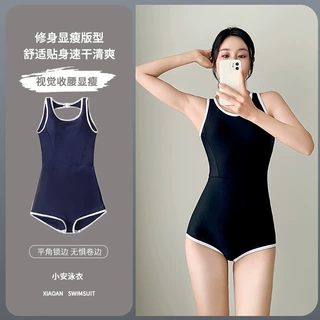 竞速连体泳衣女2025年新款微胖遮肚显瘦平角保守游泳馆专用泡温泉