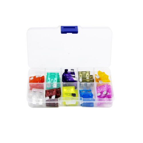 50 Pieces Medium Car Fuse Holder DIY Kit Colorful Car Fuse Blade 3A-40A