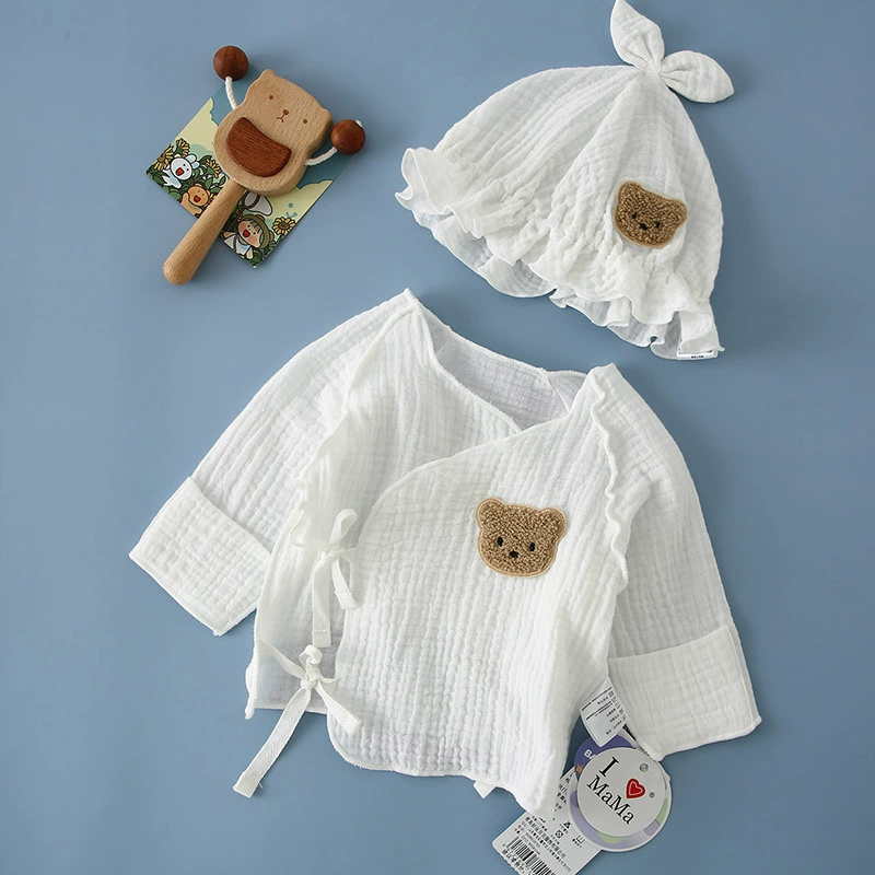 Летний класс с половиной спинки, тонкий дышащий хлопковый марлевый топ без костей для новорожденных мужского и женского пола, милый и удобный