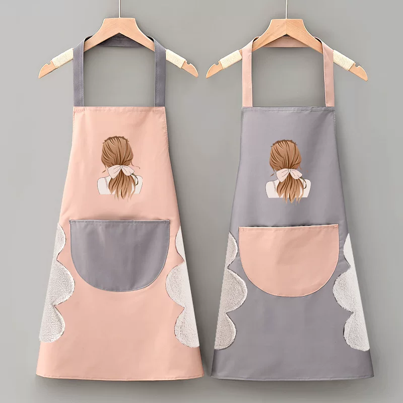 Cute fashionable waterproof apron for work for food, Korean style
