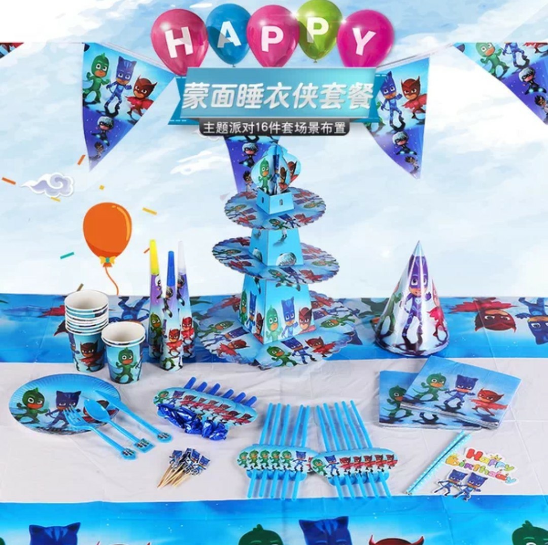 En stock Meng tema traje transfronterizo fiesta de cumpleaños de los niños suministros decoración lugar diseño mantel papel taza