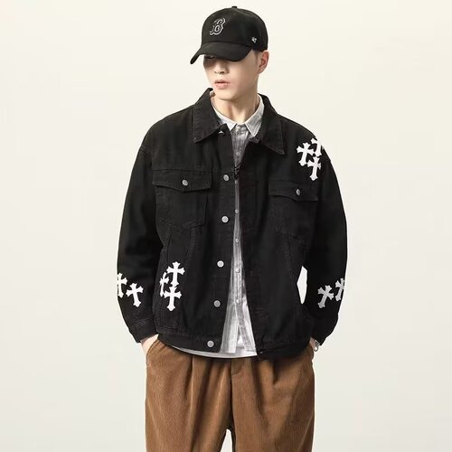 Autumn New Men's Denim Jacket Trendy Brand Japanese Retro Loose American Wash Street Style Casual Fashion Jacket