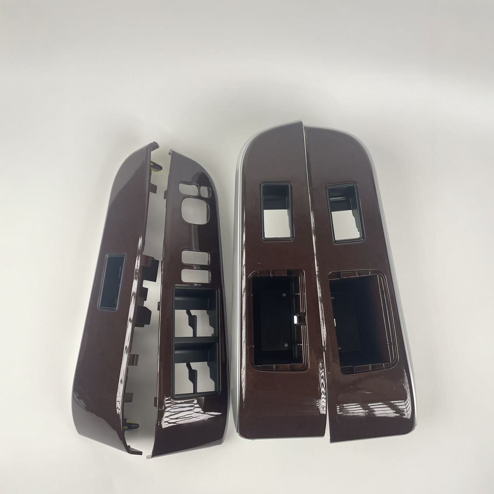适用于凯美瑞皇冠锐志汉兰达车窗开关饰板盖木纹电镀塑料改装件