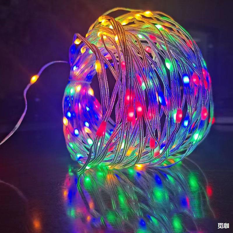户外时光隧道声控串串灯幻 彩皮线 灯场公园景轻量华串串灯仙女灯