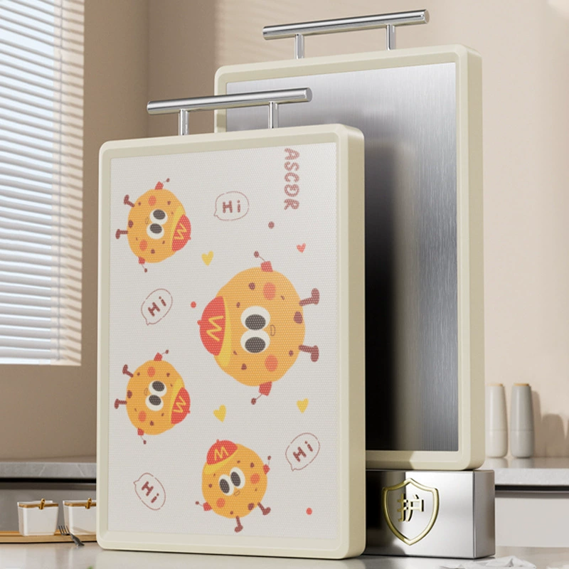 Разделочная доска из нержавеющей стали, антибактериальная и устойчивая к плесени, бытовая пищевая двусторонняя доска для ножей, липкая доска, разделочная доска, кухонная специальная разделочная доска