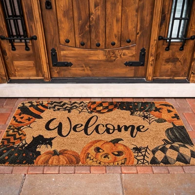 Areas, Carpet Floor Mats, Faux Coconut | Avtomobil döşəmə paspasları - zx-halloween-moment-h30-3040-silk-circle-without-overlocking