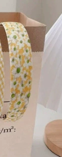 Yellow headband, wide color palette, floral print