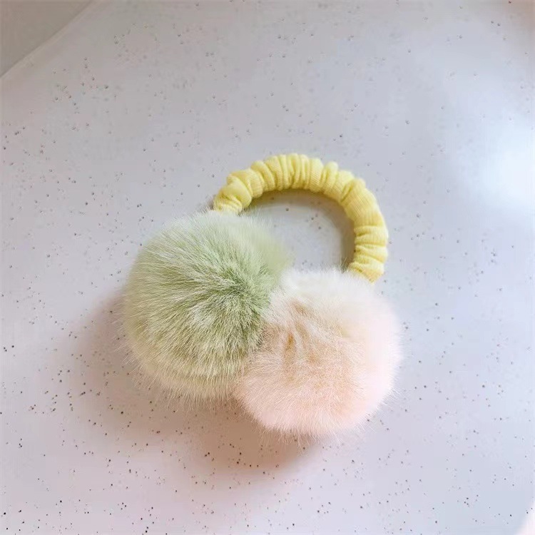 Nuevo otoño y el invierno de la felpa de la banda del pelo de los niños de alta cuerda elástica lazo del pelo de la Princesa Linda banda de goma del bebé Bola de Pelo cuerda de pelo