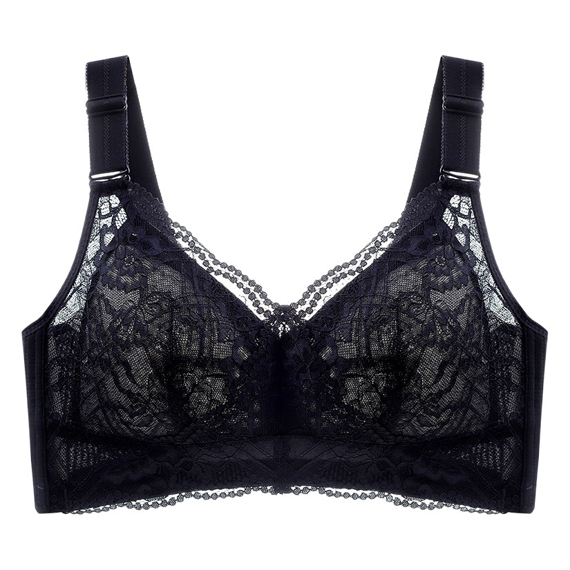 Gran tamaño, pechos grandes, sujetador pequeño sin anillo de acero, sujetador anti-flacidez, estilo delgado para mujer, ropa interior ajustable de verano