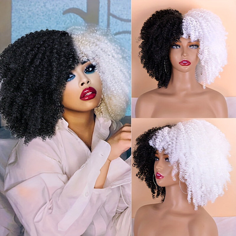 Xuchang Wig European and American African Small Curly Wig Female Hair Wigs Chemical Fiber Wig Headgear Manufacturer Spot Wholesale