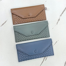 真皮编织手拿卡包通用时尚钱包新款简约钱夹薄款羊皮经典女卡夹