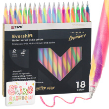 至尚创美中性笔少女心彩虹渐变彩色小学生按动手账水笔做笔记专用