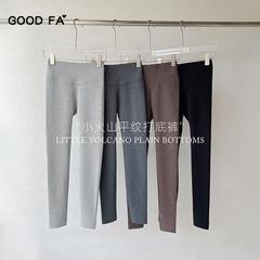 GOOD FA 2023 Autumn Volcano Cotton Leggings with Ribbed Fleece High-Waist Yoga Leggings for Women 250g