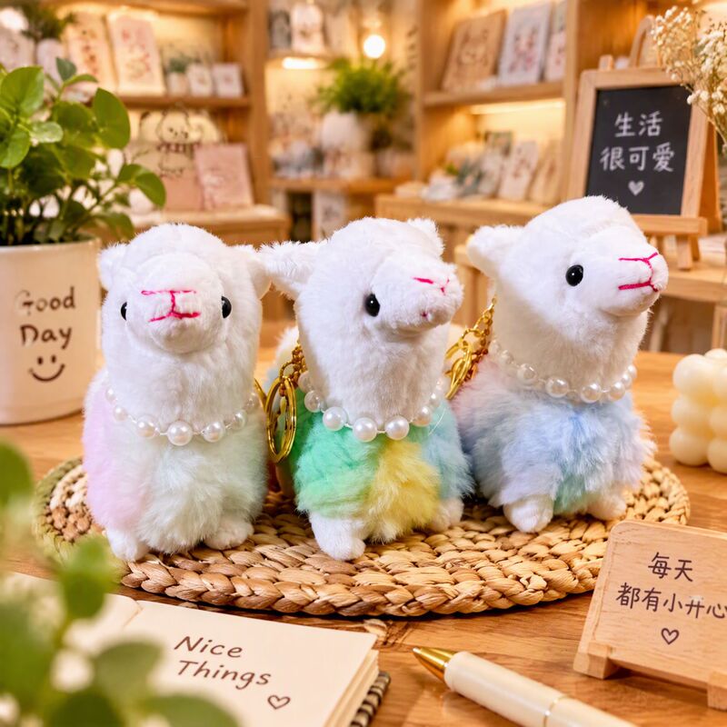 Cartoon Plush Tie-Dye Alpaca Pendant Rainbow Lamb Keychain Female Creative School Bag Pendant Grabber Doll Doll Cartoon Plush Tie-Dye Alpaca Pendant Rainbow Lamb Keychain Female Creative School Bag Pendant Grabber Doll Doll