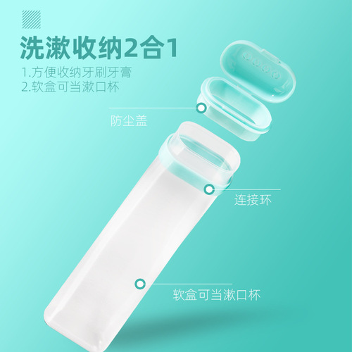 Tuke Portable Travel Toothbrush Soft-bristled Toothpaste Set Household Daily Necessities Printed Logo One Piece Dropshipping