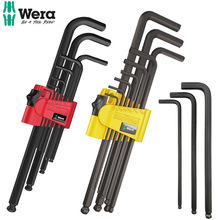 德国WERA维拉加长球头内六角扳手单支英制套装黑色圆头螺丝刀