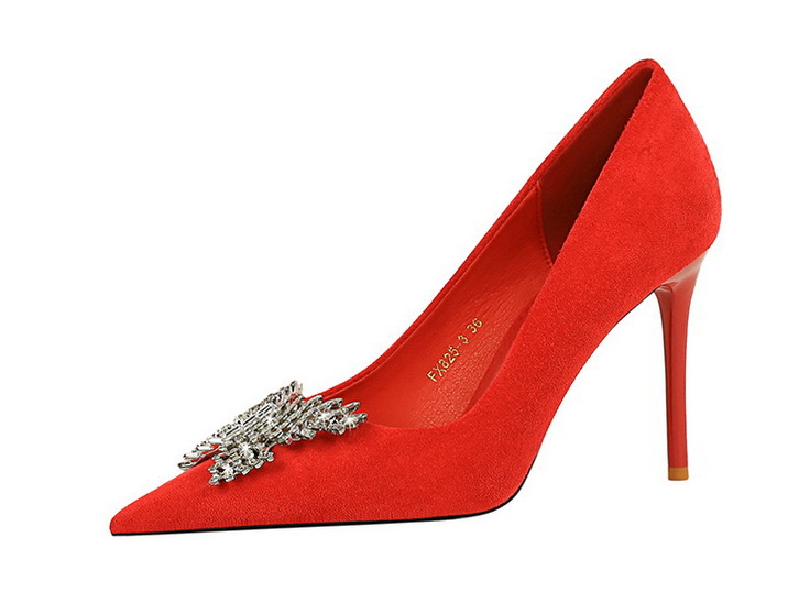 Women's Shoes banquet high heels stiletto women's shoes suede shallow mouth pointed metal butterfly rhinestone single shoes_voghion.com