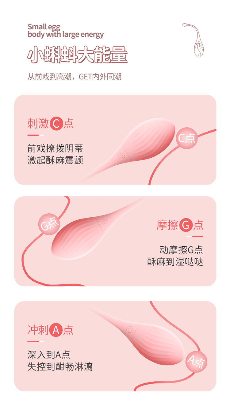 Fun Little Tadpole App-Controlled Wearable Vibrating Egg, Silicone, Waterproof — detail image 9
